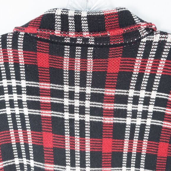 Chaps Asymmetric Zip Plaid Sweater Vest Womens 2X Cotton Knit Preppy Cabincore - Picture 9 of 15